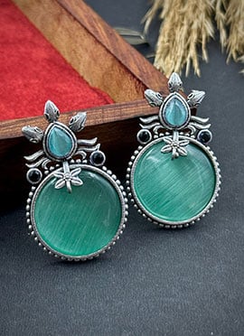 Sea Green Kundan Drops