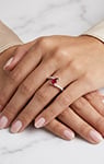 Shimmering Rose Gold Stone 925 Sterling Silver Moissanite Ring