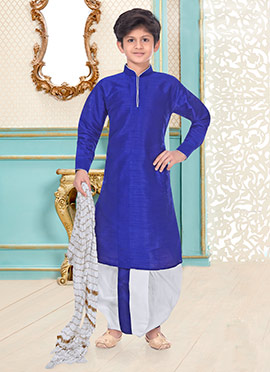 Silk Dupion Kids Boys Kurta Dhoti style