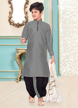 Silk Dupion Kids Boys Kurta Dhoti style