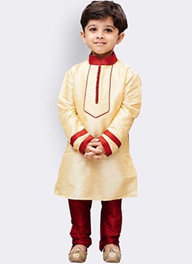 Silk Dupion Kids Boys Kurta Pyjama