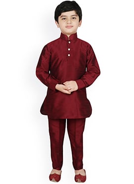 Silk Dupion Kids Boys Kurta Pyjama