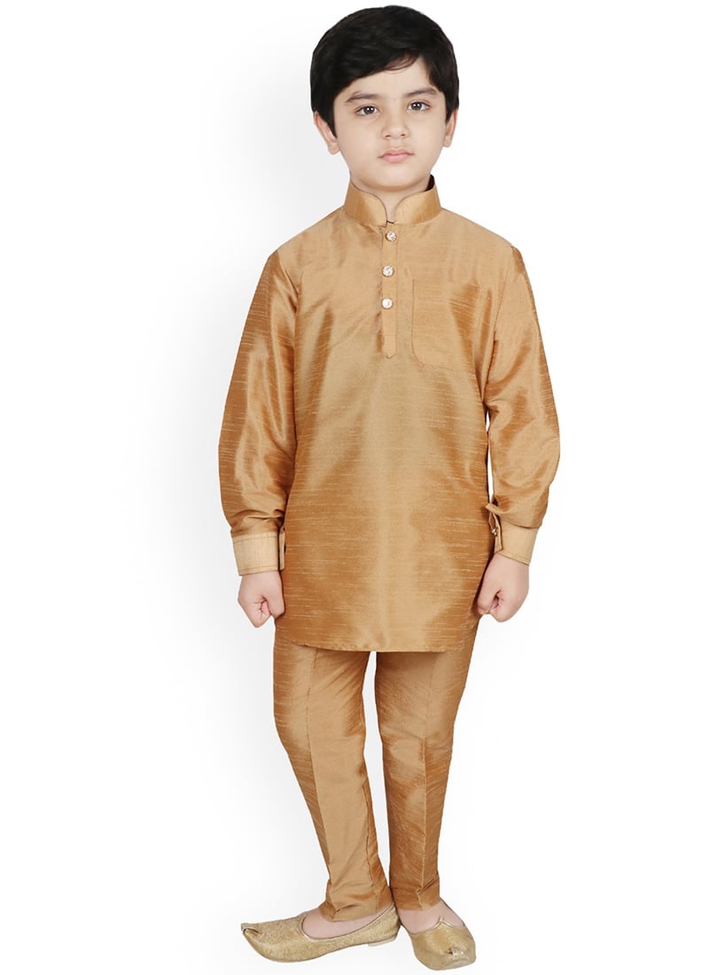 Silk Dupion Kids Boys Kurta Pyjama