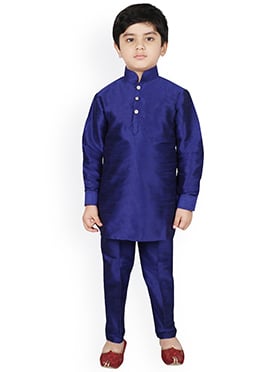 Silk Dupion Kids Boys Kurta Pyjama