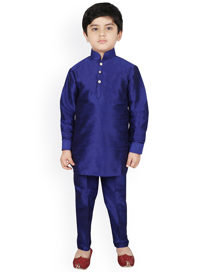 Silk Dupion Kids Boys Kurta Pyjama