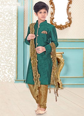 Silk Dupion Kids Boys Kurta Pyjama