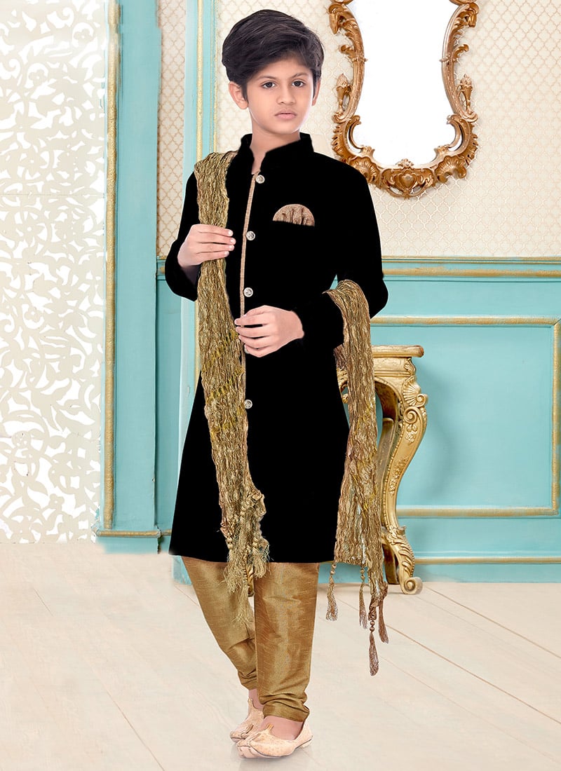 Silk Dupion Kids Boys Kurta Pyjama