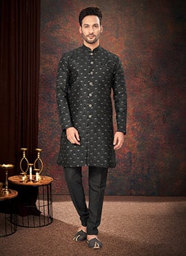 Silk Jacquard Indowestern Sherwani