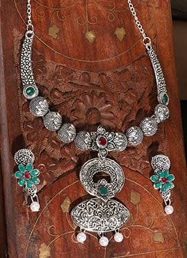 Silver Alloy Necklace Set