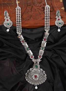 Silver Alloy Necklace Set