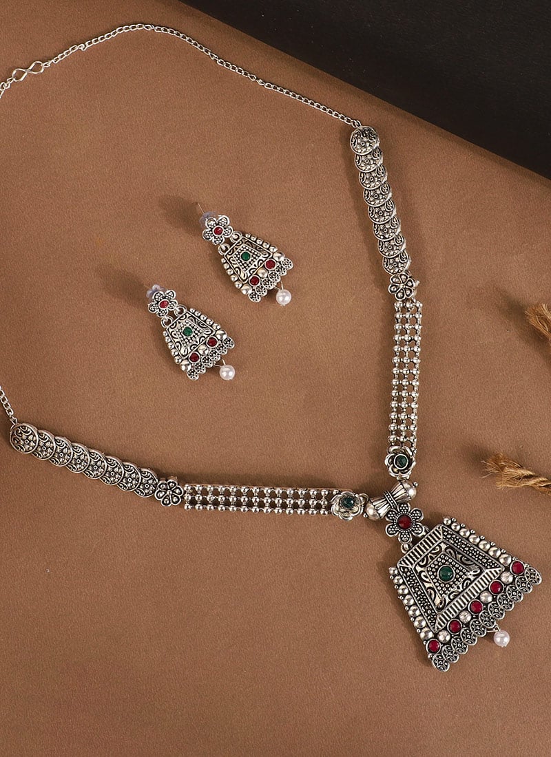 Silver Alloy Necklace Set After Six Wear