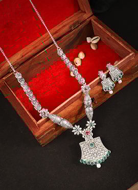 Silver Alloy Necklace Set
