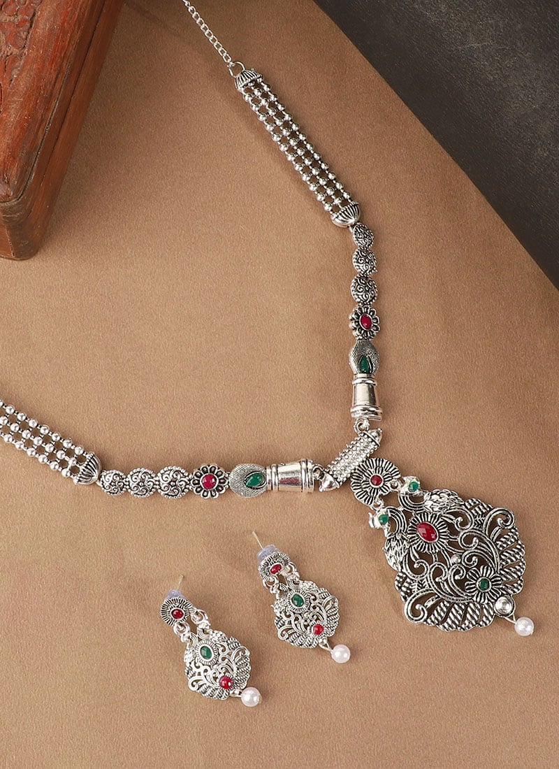 Silver Alloy Necklace Set After Six Wear