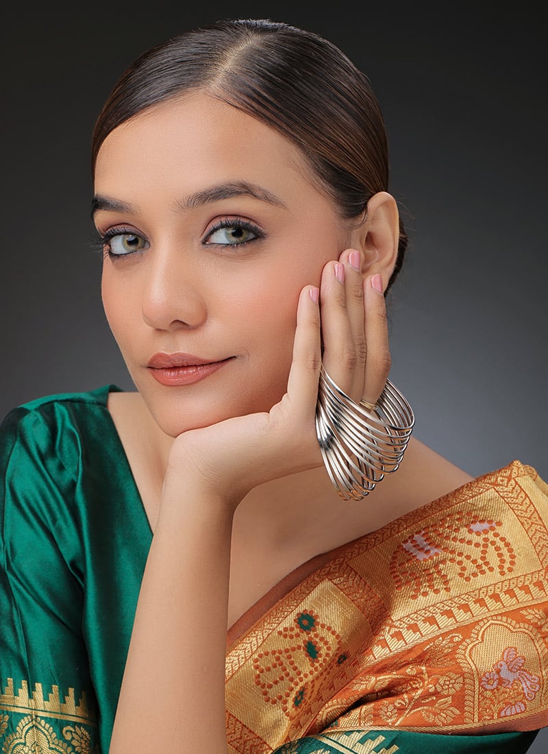 Silver Alloy Oxidised Stones Bangles Party Wear