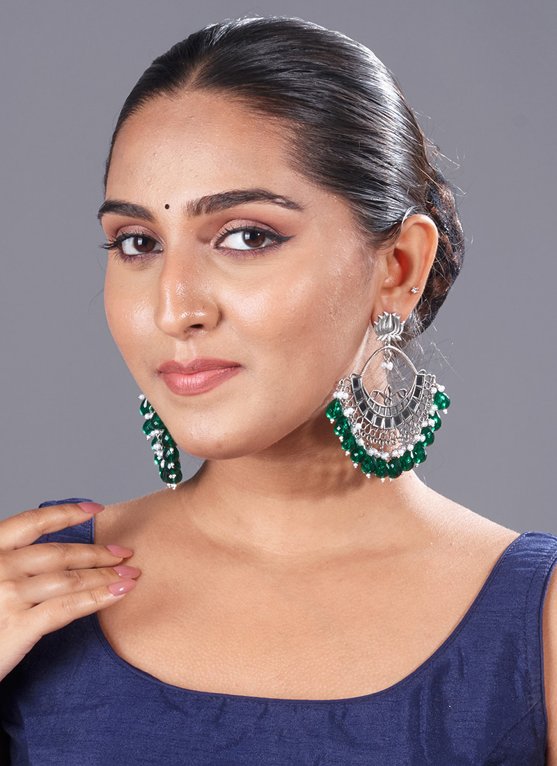 Silver Beads Chaand Bali Festive Wear