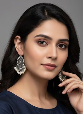 Silver Beads Drop Gorgeous Earrings