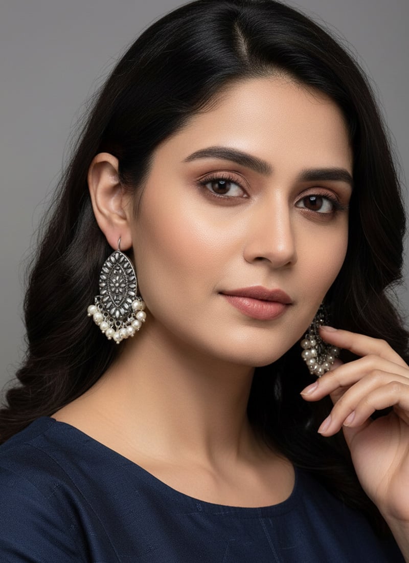 Silver Beads Drop Gorgeous Earrings After Six Wear