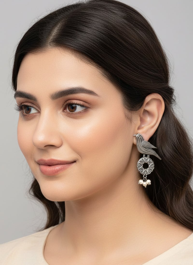 Silver Beads Work  Radiant Drop Earrings After Six Wear
