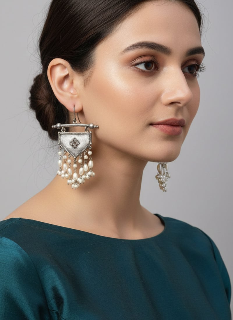 Silver Beads Work Timeless Drop Earrings After Six Wear