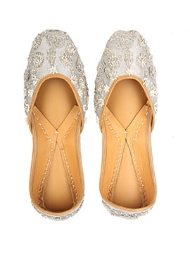 Silver Faux Leather Juti
