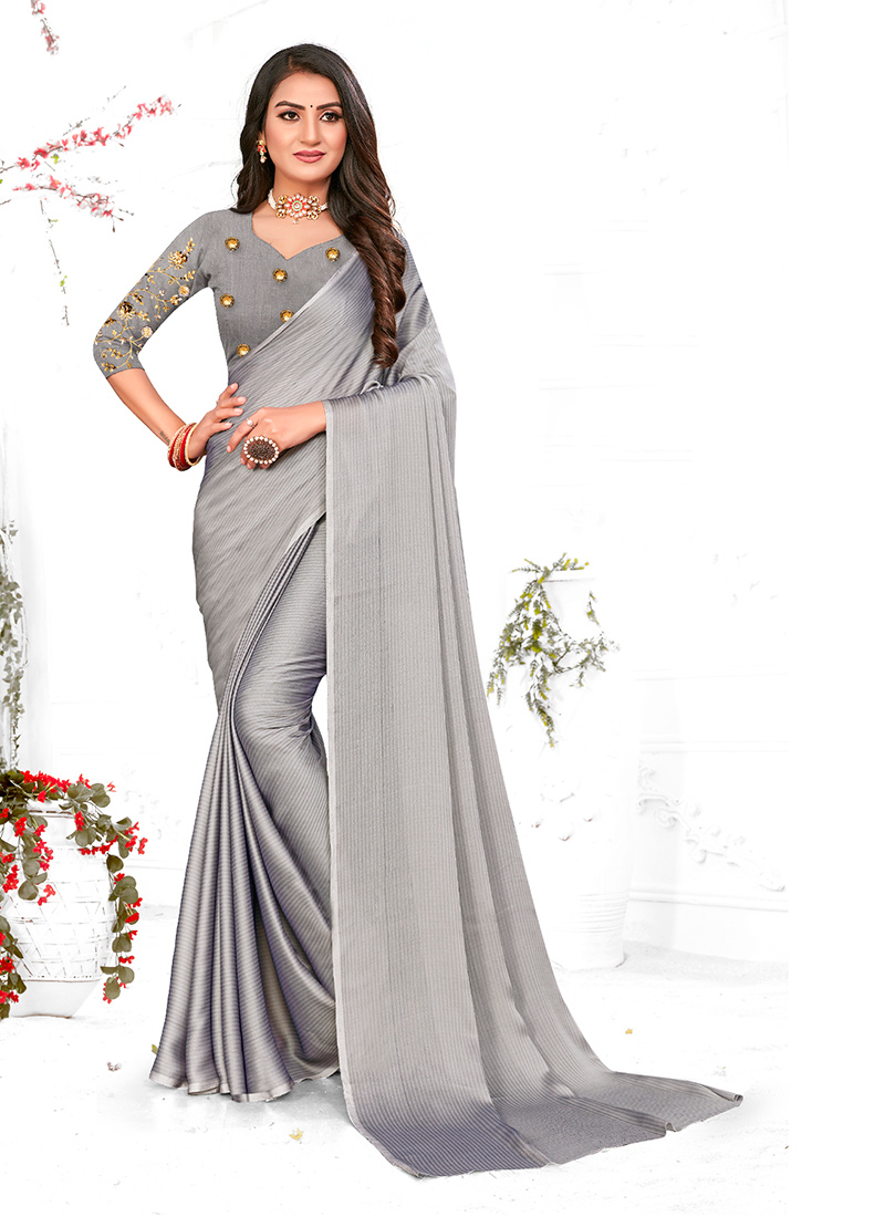 plain saree for party