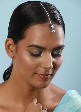 Silver Kundan And Moti Mangtikka