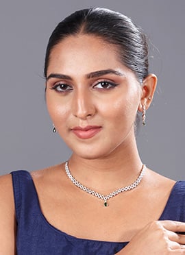 Silver Kundan And Stone Work Necklace