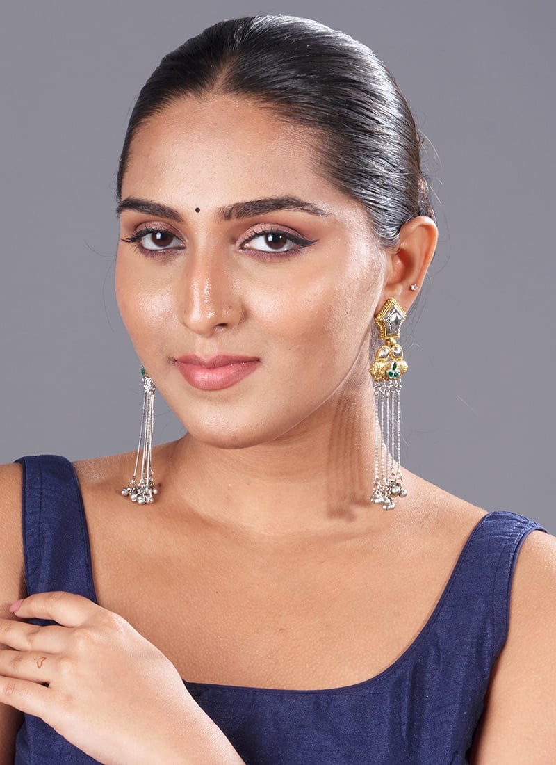 Silver Kundan Chandeliers