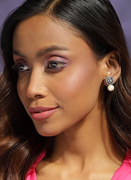 Silver Kundan Stones And Moti  Drops