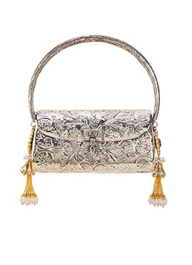 Silver Metallic Hand Bag