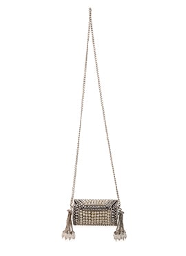 Silver Metallic Moti Hand Bag