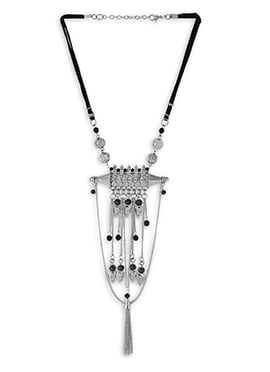 Silver N Black Necklace