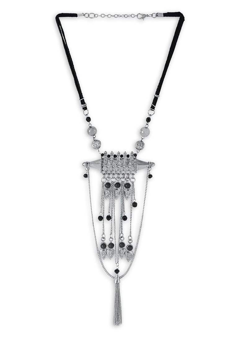Silver N Black Necklace