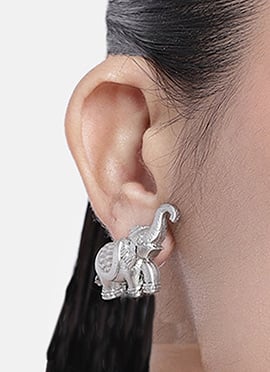 Silver Oxidised Elephant Drops