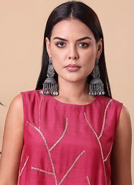 Silver Oxidised Jhumka