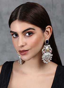 Silver Oxidised Kundan Elegant Chandeliers