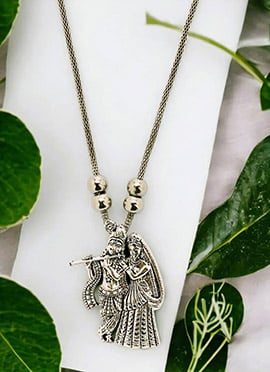 Silver Oxidised Pendant Set