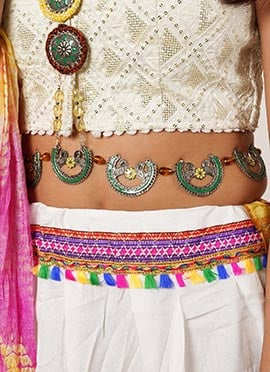 Silver Oxidised Saree Belt
