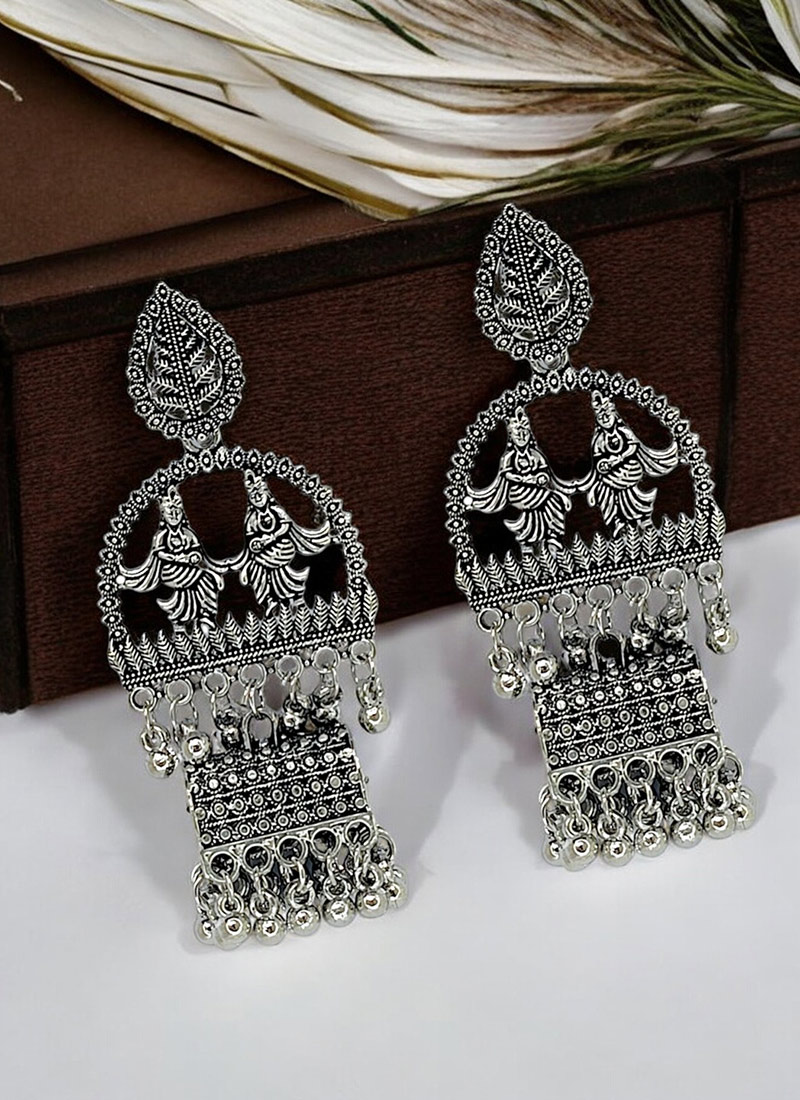 Silver Plated Danglers Festive Wear