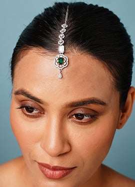 Silver Plated Kundan And Stone Mangtikka