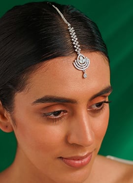 Silver Plated Kundan And Stone Mangtikka