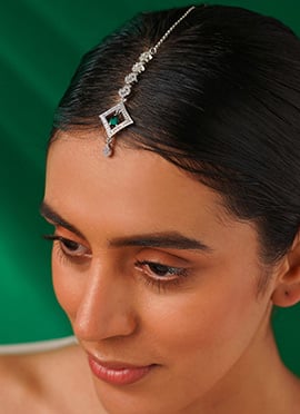 Silver Plated Kundan And Stone Mangtikka