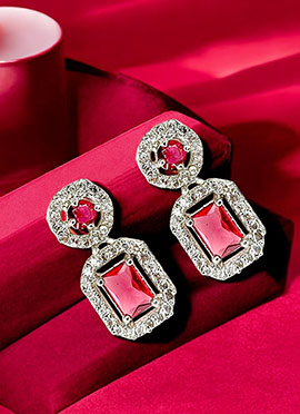 Silver Plated Kundan Stones Stud