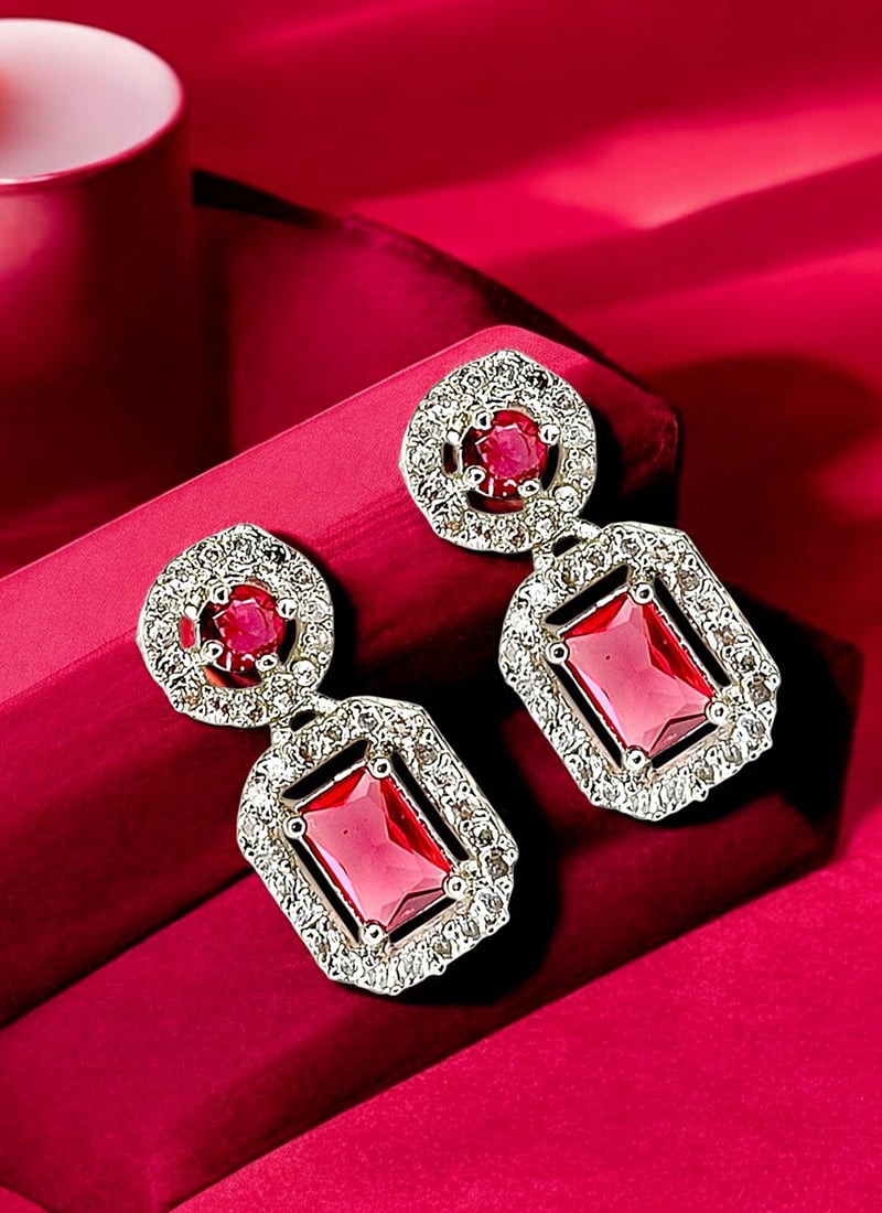 Silver Plated Kundan Stones Stud Festive Wear