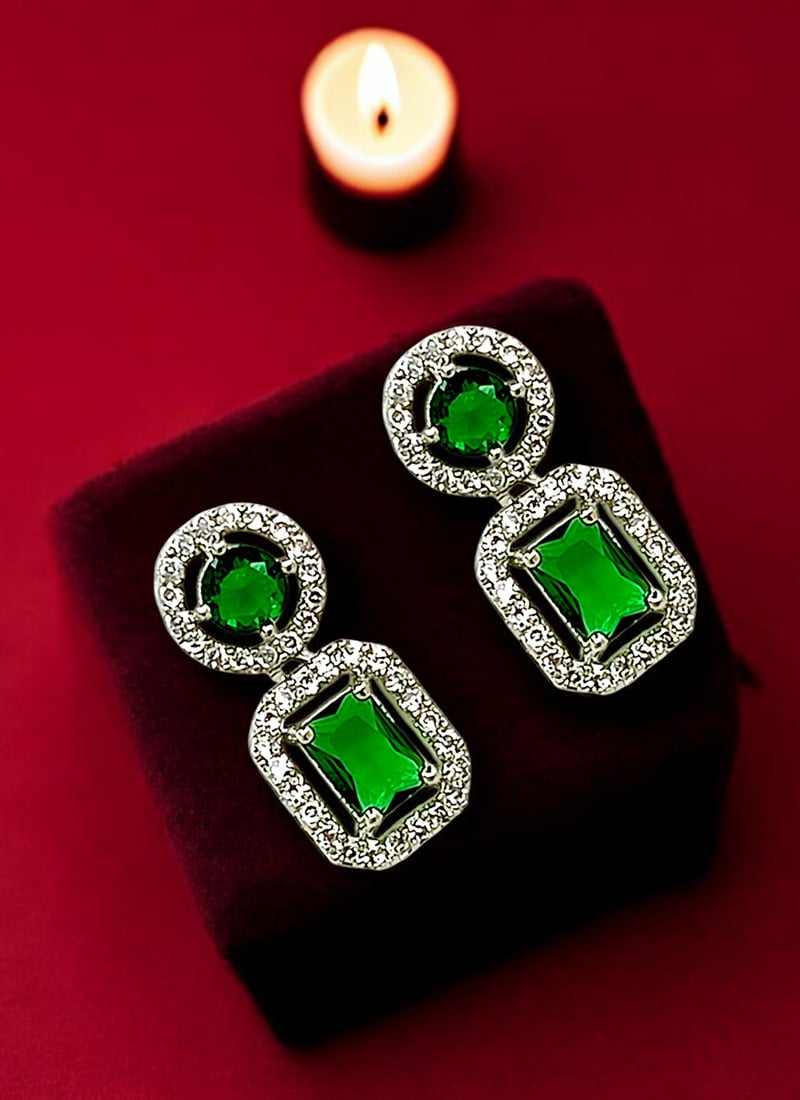 Silver Plated Kundan Stones Stud Festive Wear