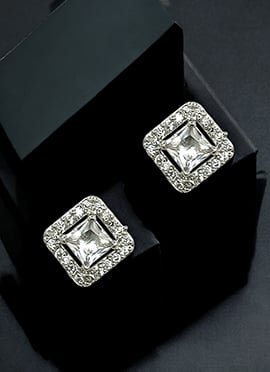 Silver Plated Kundan Stones Stud