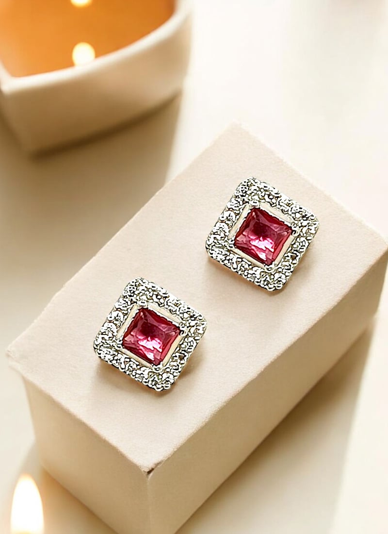 Silver Plated Kundan Stones Stud Festive Wear