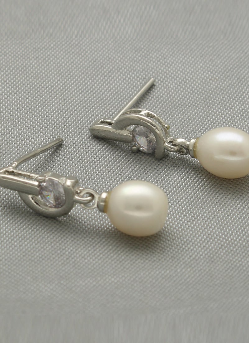 Silver Plated Pearl Stones Studs After Six Wear