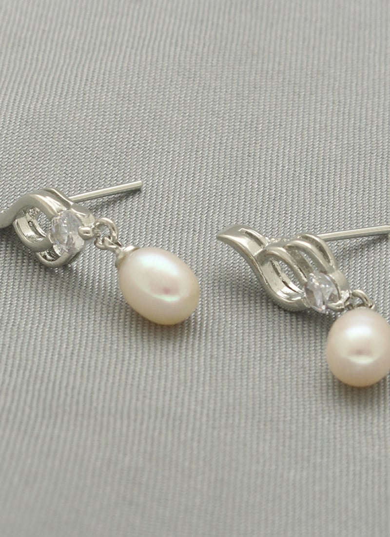 Silver Plated Pearl Stones Studs After Six Wear