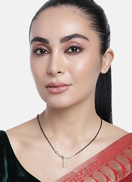 Silver Plated Stone And Beads Mangalsutra